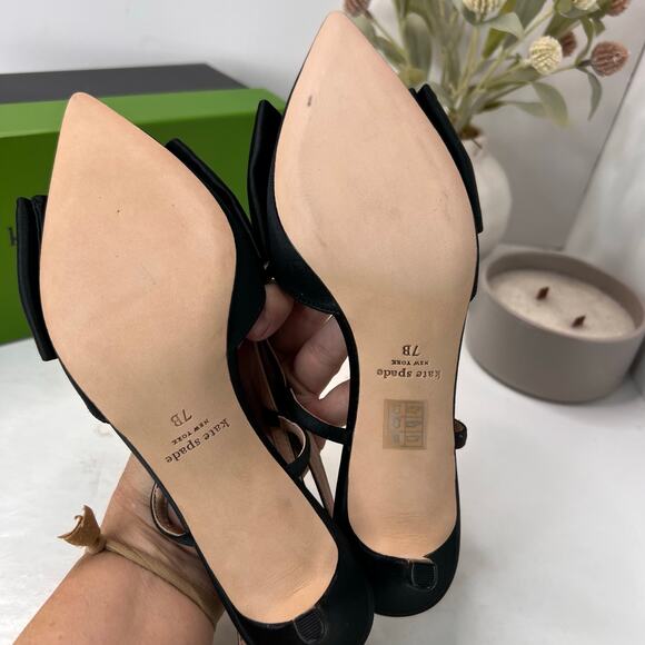 Kate Spade NY Marseille Slingback Pumps Pointed Toe Black Women 7B Tried On - Picture 9 of 11